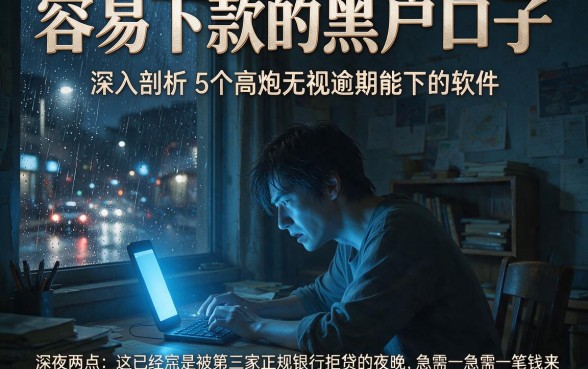 容易下款的黑户口子，深入剖析5个高炮无视逾期能下的软件