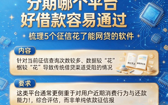 分期哪个平台好借款容易通过,梳理5个征信花了能网贷的软件