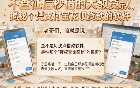 不查征信秒借的大额贷款,揭秘五个凭支付宝花呗贷款的软件