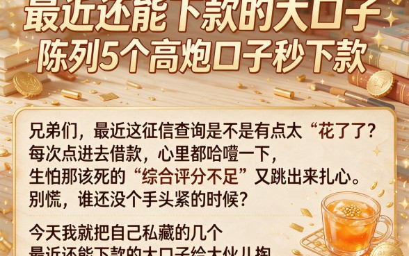 最近还能下款的大口子,陈列5个高炮口子秒下款