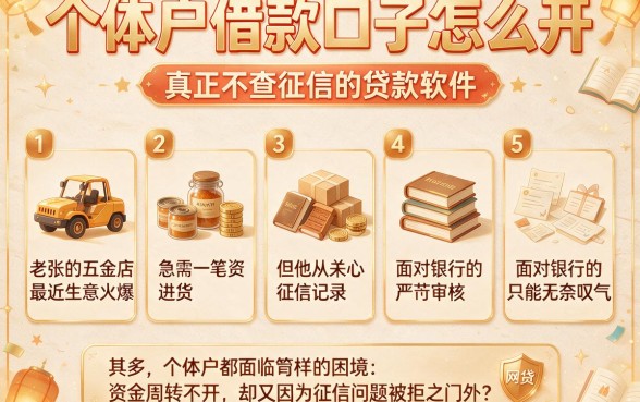个体户借款口子怎么开,罗列五个真正不查征信的贷款软件