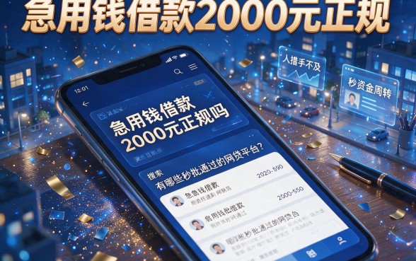 急用钱借款2000元正规,筛选五个秒批通过的网贷平台