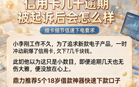信用卡几千逾期被起诉后会怎么样,鼎力推荐5个18岁借款神器快速下款口子