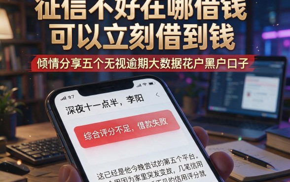 征信不好在哪借钱可以立刻借到钱,倾情分享五个无视逾期大数据花户黑户口子