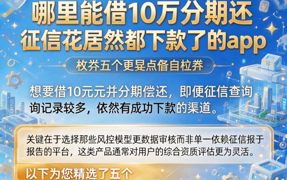 哪里能借10万分期还,枚举五个征信花居然都下款了的app