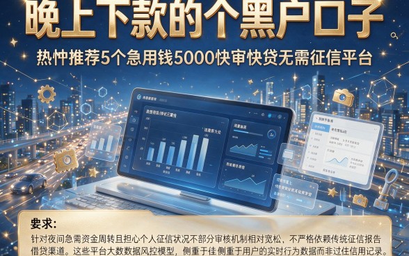 晚上下款的个黑户口子,热忱推荐5个急用钱5000快审快贷无需征信平台