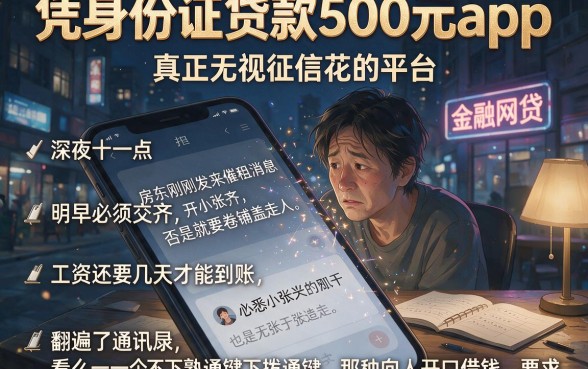 凭身份证贷款500元app，细致阐述五个真正无视征信花的平台
