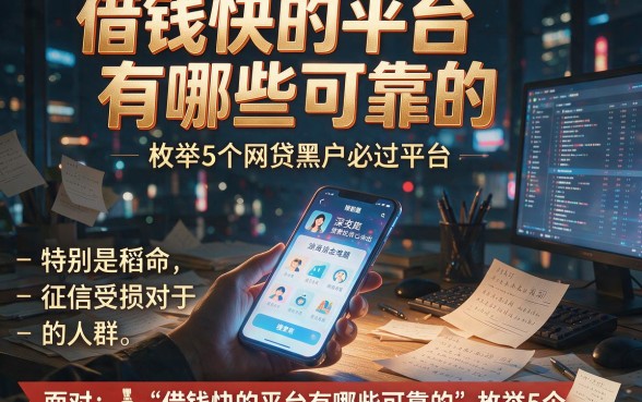 借钱快的平台有哪些可靠的,枚举5个网贷黑户必过平台