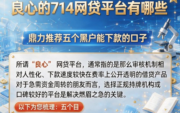 良心的714网贷平台有哪些,鼎力推荐五个黑户能下款的口子
