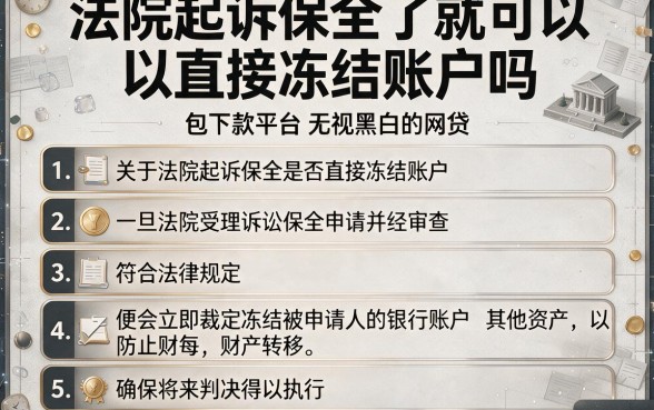 法院起诉保全了就可以直接冻结账户吗，条列5个包下款平台无视黑白的网贷