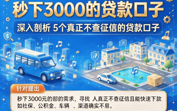 秒下3000的贷款口子，深入剖析5个真正不查征信的贷款口子