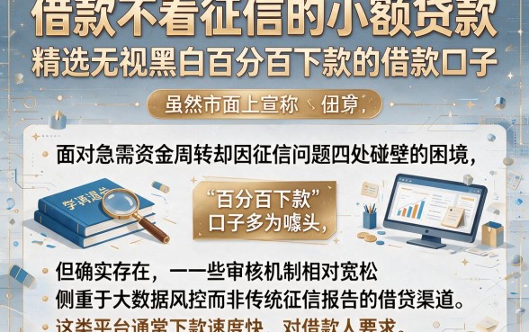 借款不看征信的小额贷款,精选五个无视黑白百分百下款的借款口子
