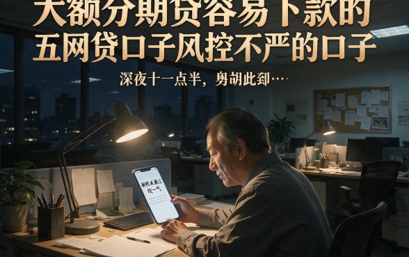 大额分期贷容易下款的,详尽说明五个网贷口子风控不严的口子
