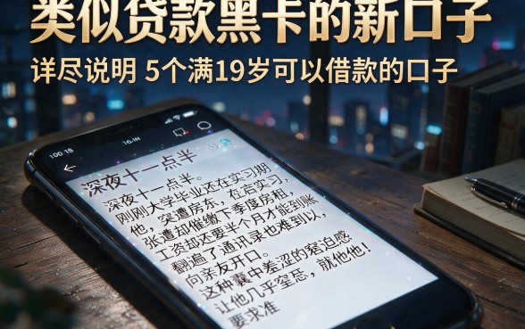 类似贷款黑卡的新口子,详尽说明5个满19岁可以借款的口子