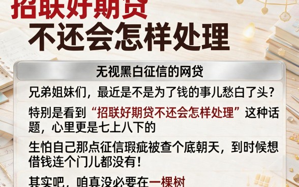 招联好期贷不还会怎样处理,规整五个无视黑白征信的网贷