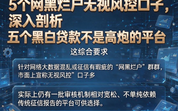 5个网黑烂户无视风控口子，深入剖析五个黑白贷款不是高炮的平台
