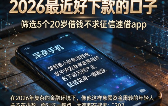 2026最近好下款的口子,筛选5个20岁借钱不求征信速借app