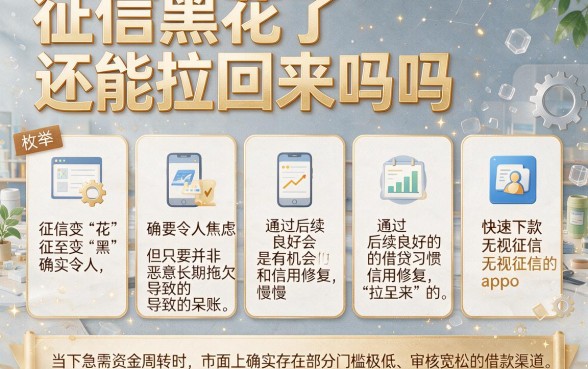 征信黑花了还能拉回来吗吗,枚举5个快速下款无视征信的app
