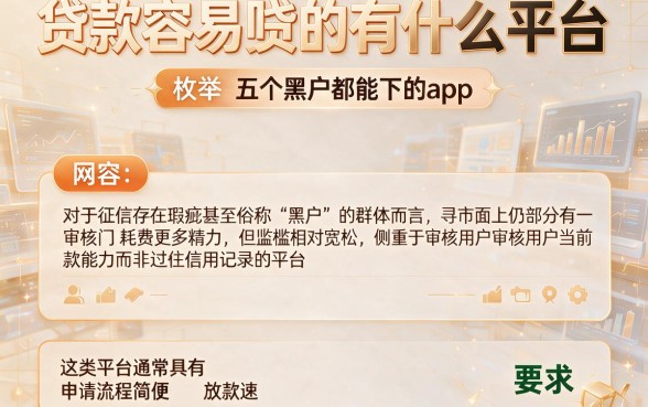 贷款容易贷的有什么平台，枚举五个黑户都能下的app