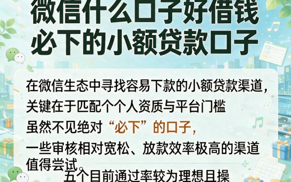 微信什么口子好借钱,理出五个必下的小额贷款口子