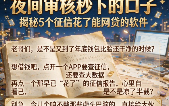 夜间审核秒下的口子,揭秘5个征信花了能网贷的软件