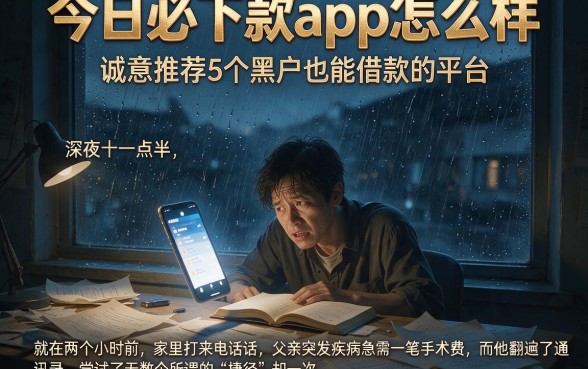 今日必下款app怎么样，诚意推荐5个黑户也能借款的平台