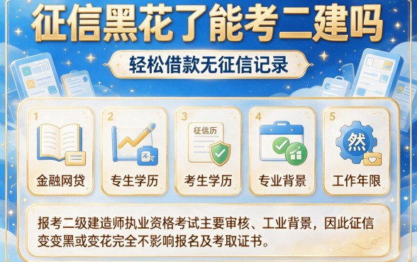 征信黑花了能考二建吗,罗列5个轻松借款无征信记录的app