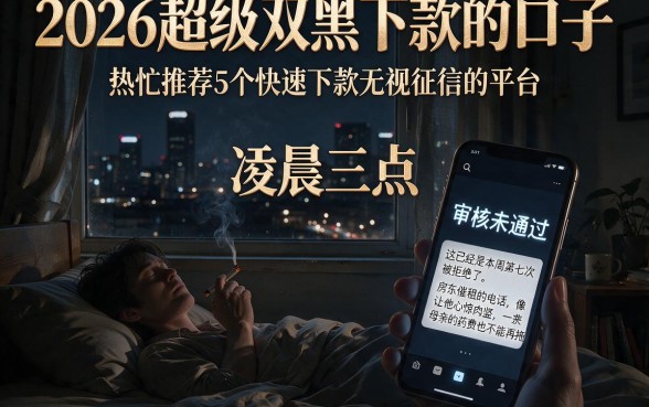 2026超级双黑下款的口子，热忱推荐5个快速下款无视征信的平台