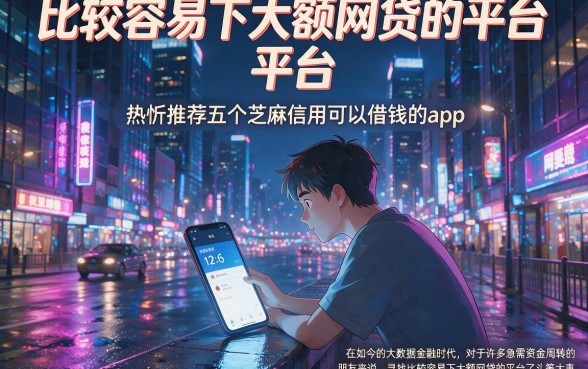 比较容易下大额网贷的平台，热忱推荐五个芝麻信用可以借钱的app
