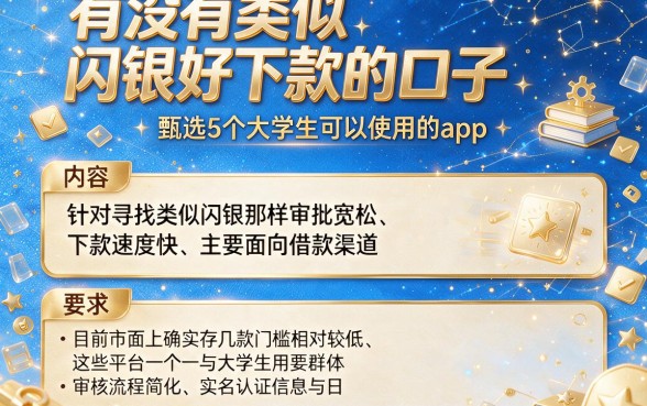 有没有类似闪银好下款的口子，甄选5个大学生可以使用的app