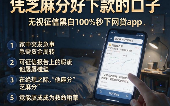 凭芝麻分好下款的口子,条列5个无视征信黑白100%秒下网贷app