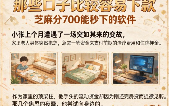 那些口子比较容易下款,详尽说明五个芝麻分700能秒下的软件