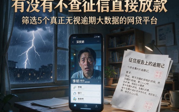 有没有不查征信直接放款，筛选5个真正无视逾期大数据的网贷平台