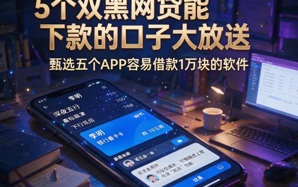 5个双黑网贷能下款的口子大放送,甄选五个APP容易借款1万块的软件