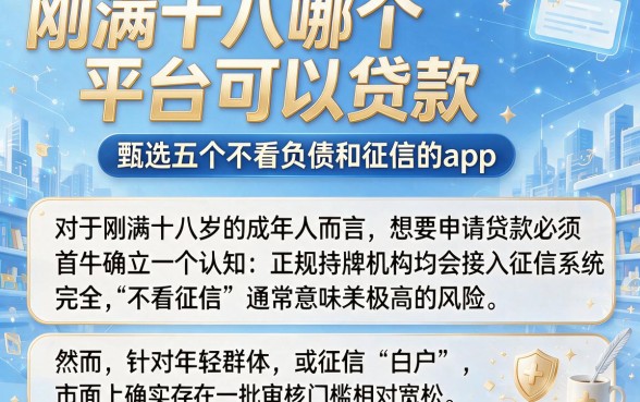 刚满十八哪个平台可以贷款,甄选五个不看负债和征信的app