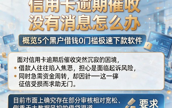 信用卡逾期催收没有消息怎么办,概览5个黑户借钱0门槛极速下款软件