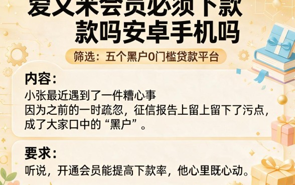 爱又米会员必须下款吗安卓手机吗,筛选五个黑户0门槛贷款平台