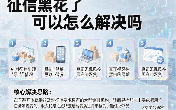 征信黑花了可以怎么解决吗,罗列5个真正无视风控黑白的网贷