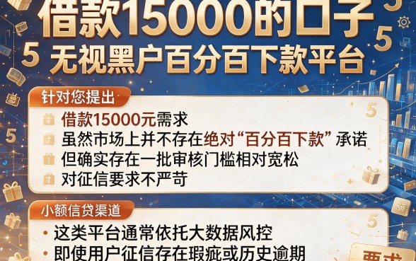 借款15000的口子,汇总5个无视黑户百分百下款平台