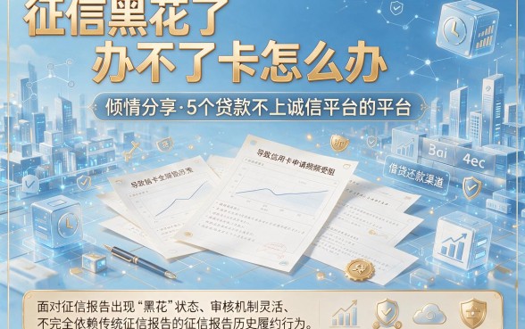 征信黑花了办不了卡怎么办,倾情分享5个贷款不上诚信平台的平台