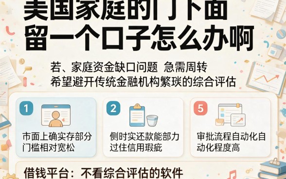 美国家庭的门下面留一个口子怎么办啊,胪列5个借钱平台不看综合评估的软件