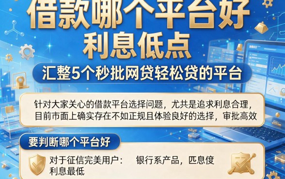 借款哪个平台好,利息低点,汇整5个秒批网贷轻松贷的平台