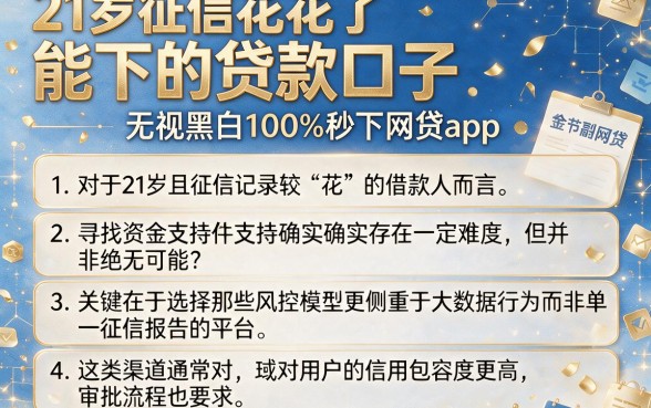21岁征信花了能下的贷款口子,详细阐述五个无视黑白100%秒下网贷app