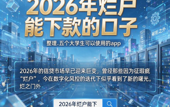 2026年烂户能下款的口子,整理五个大学生可以使用的app