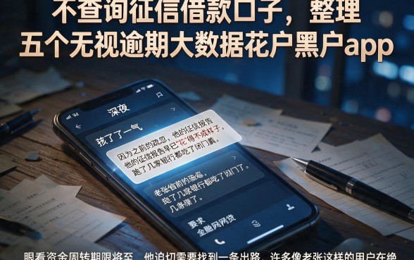 不查询征信借款口子，整理五个无视逾期大数据花户黑户app