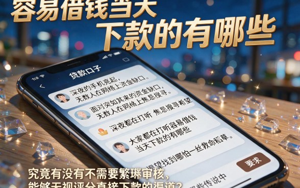 容易借钱当天下款的有哪些,规整五个无视评分的贷款口子