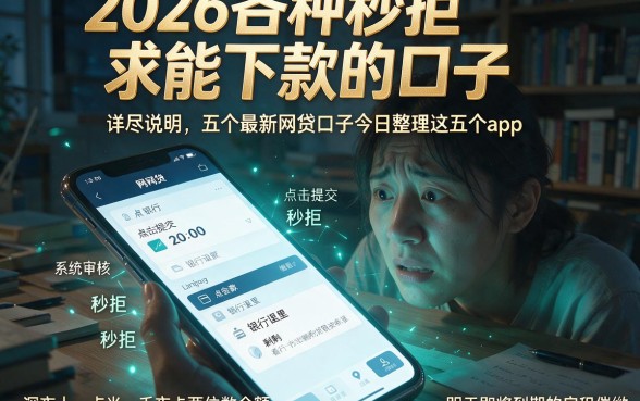 2026各种秒拒求能下款的口子,详尽说明五个最新网贷口子今日整理这五个app