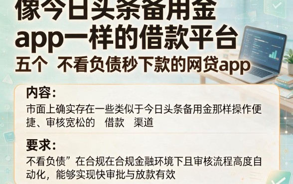 像今日头条备用金app一样的借款平台,梳理五个不看负债秒下款的网贷app