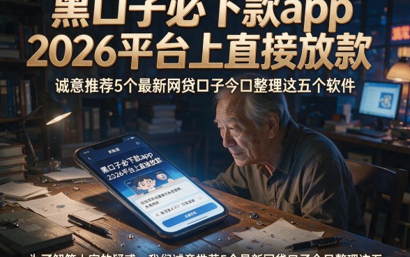 黑口子必下款app2026平台上直接放款,诚意推荐5个最新网贷口子今日整理这五个软件