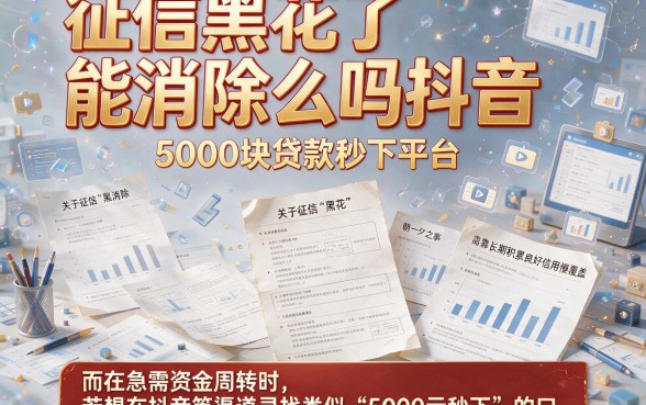 征信黑花了能消除么吗抖音，理出五个5000块贷款秒下平台
